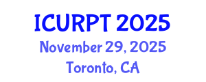 International Conference on Urban, Regional Planning and Transportation (ICURPT) November 29, 2025 - Toronto, Canada