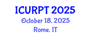 International Conference on Urban, Regional Planning and Transportation (ICURPT) October 18, 2025 - Rome, Italy