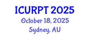 International Conference on Urban, Regional Planning and Transportation (ICURPT) October 18, 2025 - Sydney, Australia