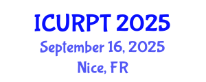 International Conference on Urban, Regional Planning and Transportation (ICURPT) September 16, 2025 - Nice, France