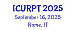 International Conference on Urban, Regional Planning and Transportation (ICURPT) September 16, 2025 - Rome, Italy