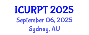 International Conference on Urban, Regional Planning and Transportation (ICURPT) September 06, 2025 - Sydney, Australia