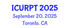International Conference on Urban, Regional Planning and Transportation (ICURPT) September 20, 2025 - Toronto, Canada