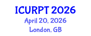 International Conference on Urban, Regional Planning and Transportation (ICURPT) April 20, 2026 - London, United Kingdom International Conference on Urban, Regional Planning and Transportation (ICURPT) April 20, 2026 - London, United Kingdom