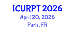 International Conference on Urban, Regional Planning and Transportation (ICURPT) April 20, 2026 - Paris, France International Conference on Urban, Regional Planning and Transportation (ICURPT) April 20, 2026 - Paris, France