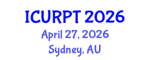 International Conference on Urban, Regional Planning and Transportation (ICURPT) April 27, 2026 - Sydney, Australia International Conference on Urban, Regional Planning and Transportation (ICURPT) April 27, 2026 - Sydney, Australia