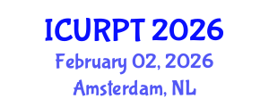 International Conference on Urban, Regional Planning and Transportation (ICURPT) February 02, 2026 - Amsterdam, Netherlands International Conference on Urban, Regional Planning and Transportation (ICURPT) February 02, 2026 - Amsterdam, Netherlands
