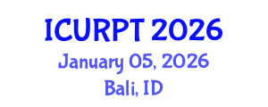 International Conference on Urban, Regional Planning and Transportation (ICURPT) January 05, 2026 - Bali, Indonesia International Conference on Urban, Regional Planning and Transportation (ICURPT) January 05, 2026 - Bali, Indonesia