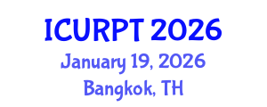 International Conference on Urban, Regional Planning and Transportation (ICURPT) January 19, 2026 - Bangkok, Thailand International Conference on Urban, Regional Planning and Transportation (ICURPT) January 19, 2026 - Bangkok, Thailand