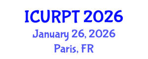 International Conference on Urban, Regional Planning and Transportation (ICURPT) January 26, 2026 - Paris, France International Conference on Urban, Regional Planning and Transportation (ICURPT) January 26, 2026 - Paris, France