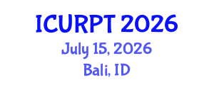 International Conference on Urban, Regional Planning and Transportation (ICURPT) July 15, 2026 - Bali, Indonesia International Conference on Urban, Regional Planning and Transportation (ICURPT) July 15, 2026 - Bali, Indonesia