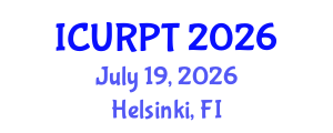 International Conference on Urban, Regional Planning and Transportation (ICURPT) July 19, 2026 - Helsinki, Finland International Conference on Urban, Regional Planning and Transportation (ICURPT) July 19, 2026 - Helsinki, Finland