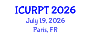 International Conference on Urban, Regional Planning and Transportation (ICURPT) July 19, 2026 - Paris, France International Conference on Urban, Regional Planning and Transportation (ICURPT) July 19, 2026 - Paris, France