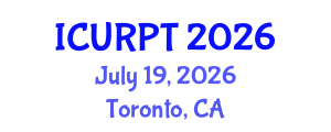International Conference on Urban, Regional Planning and Transportation (ICURPT) July 19, 2026 - Toronto, Canada International Conference on Urban, Regional Planning and Transportation (ICURPT) July 19, 2026 - Toronto, Canada