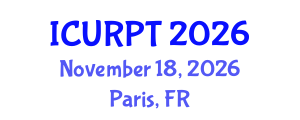 International Conference on Urban, Regional Planning and Transportation (ICURPT) November 18, 2026 - Paris, France International Conference on Urban, Regional Planning and Transportation (ICURPT) November 18, 2026 - Paris, France