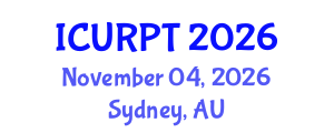 International Conference on Urban, Regional Planning and Transportation (ICURPT) November 04, 2026 - Sydney, Australia International Conference on Urban, Regional Planning and Transportation (ICURPT) November 04, 2026 - Sydney, Australia