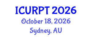 International Conference on Urban, Regional Planning and Transportation (ICURPT) October 18, 2026 - Sydney, Australia International Conference on Urban, Regional Planning and Transportation (ICURPT) October 18, 2026 - Sydney, Australia
