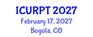 International Conference on Urban, Regional Planning and Transportation (ICURPT) February 17, 2027 - Bogota, Colombia International Conference on Urban, Regional Planning and Transportation (ICURPT) February 17, 2027 - Bogota, Colombia