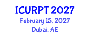 International Conference on Urban, Regional Planning and Transportation (ICURPT) February 15, 2027 - Dubai, United Arab Emirates International Conference on Urban, Regional Planning and Transportation (ICURPT) February 15, 2027 - Dubai, United Arab Emirates