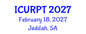 International Conference on Urban, Regional Planning and Transportation (ICURPT) February 18, 2027 - Jeddah, Saudi Arabia International Conference on Urban, Regional Planning and Transportation (ICURPT) February 18, 2027 - Jeddah, Saudi Arabia