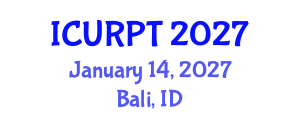 International Conference on Urban, Regional Planning and Transportation (ICURPT) January 14, 2027 - Bali, Indonesia International Conference on Urban, Regional Planning and Transportation (ICURPT) January 14, 2027 - Bali, Indonesia