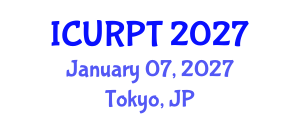 International Conference on Urban, Regional Planning and Transportation (ICURPT) January 07, 2027 - Tokyo, Japan International Conference on Urban, Regional Planning and Transportation (ICURPT) January 07, 2027 - Tokyo, Japan