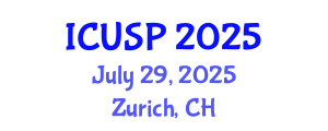 International Conference on Urban Studies and Planning (ICUSP) July 29, 2025 - Zurich, Switzerland