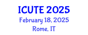 International Conference on Urban Transport and Environment (ICUTE) February 18, 2025 - Rome, Italy