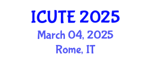 International Conference on Urban Transport and Environment (ICUTE) March 04, 2025 - Rome, Italy