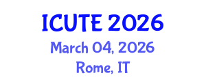 International Conference on Urban Transport and Environment (ICUTE) March 04, 2026 - Rome, Italy