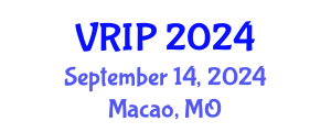 International Conference on Virtual Reality and Image Processing (VRIP) September 14, 2024 - Macao, Macao