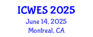 International Conference on Water and Environmental Sciences (ICWES) June 14, 2025 - Montreal, Canada