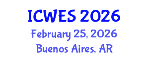 International Conference on Water and Environmental Sciences (ICWES) February 25, 2026 - Buenos Aires, Argentina