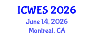 International Conference on Water and Environmental Sciences (ICWES) June 14, 2026 - Montreal, Canada