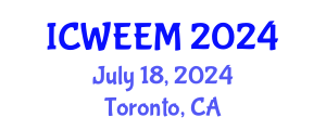 International Conference on Water, Energy and Environmental Management (ICWEEM) July 18, 2024 - Toronto, Canada