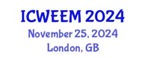 International Conference on Water, Energy and Environmental Management (ICWEEM) November 25, 2024 - London, United Kingdom