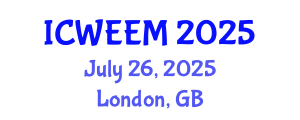International Conference on Water, Energy and Environmental Management (ICWEEM) July 26, 2025 - London, United Kingdom