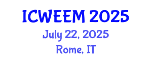 International Conference on Water, Energy and Environmental Management (ICWEEM) July 22, 2025 - Rome, Italy
