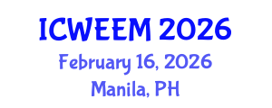 International Conference on Water, Energy and Environmental Management (ICWEEM) February 16, 2026 - Manila, Philippines International Conference on Water, Energy and Environmental Management (ICWEEM) February 16, 2026 - Manila, Philippines