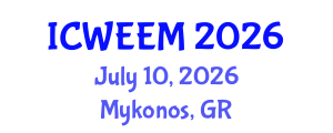 International Conference on Water, Energy and Environmental Management (ICWEEM) July 10, 2026 - Mykonos, Greece International Conference on Water, Energy and Environmental Management (ICWEEM) July 10, 2026 - Mykonos, Greece