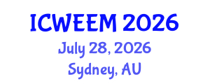 International Conference on Water, Energy and Environmental Management (ICWEEM) July 28, 2026 - Sydney, Australia International Conference on Water, Energy and Environmental Management (ICWEEM) July 28, 2026 - Sydney, Australia