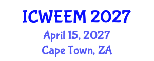 International Conference on Water, Energy and Environmental Management (ICWEEM) April 15, 2027 - Cape Town, South Africa International Conference on Water, Energy and Environmental Management (ICWEEM) April 15, 2027 - Cape Town, South Africa