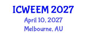 International Conference on Water, Energy and Environmental Management (ICWEEM) April 10, 2027 - Melbourne, Australia International Conference on Water, Energy and Environmental Management (ICWEEM) April 10, 2027 - Melbourne, Australia