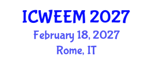 International Conference on Water, Energy and Environmental Management (ICWEEM) February 18, 2027 - Rome, Italy