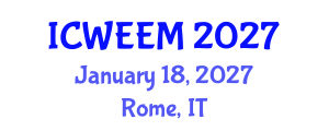 International Conference on Water, Energy and Environmental Management (ICWEEM) January 18, 2027 - Rome, Italy