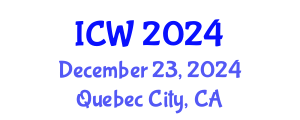 International Conference on Water (ICW) December 23, 2024 - Quebec City, Canada