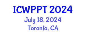 International Conference on Water Pollution and Purification Technologies (ICWPPT) July 18, 2024 - Toronto, Canada