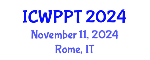 International Conference on Water Pollution and Purification Technologies (ICWPPT) November 11, 2024 - Rome, Italy