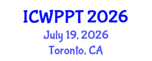 International Conference on Water Pollution and Purification Technologies (ICWPPT) July 19, 2026 - Toronto, Canada