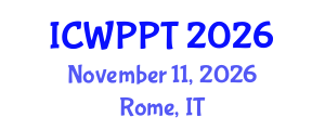 International Conference on Water Pollution and Purification Technologies (ICWPPT) November 11, 2026 - Rome, Italy